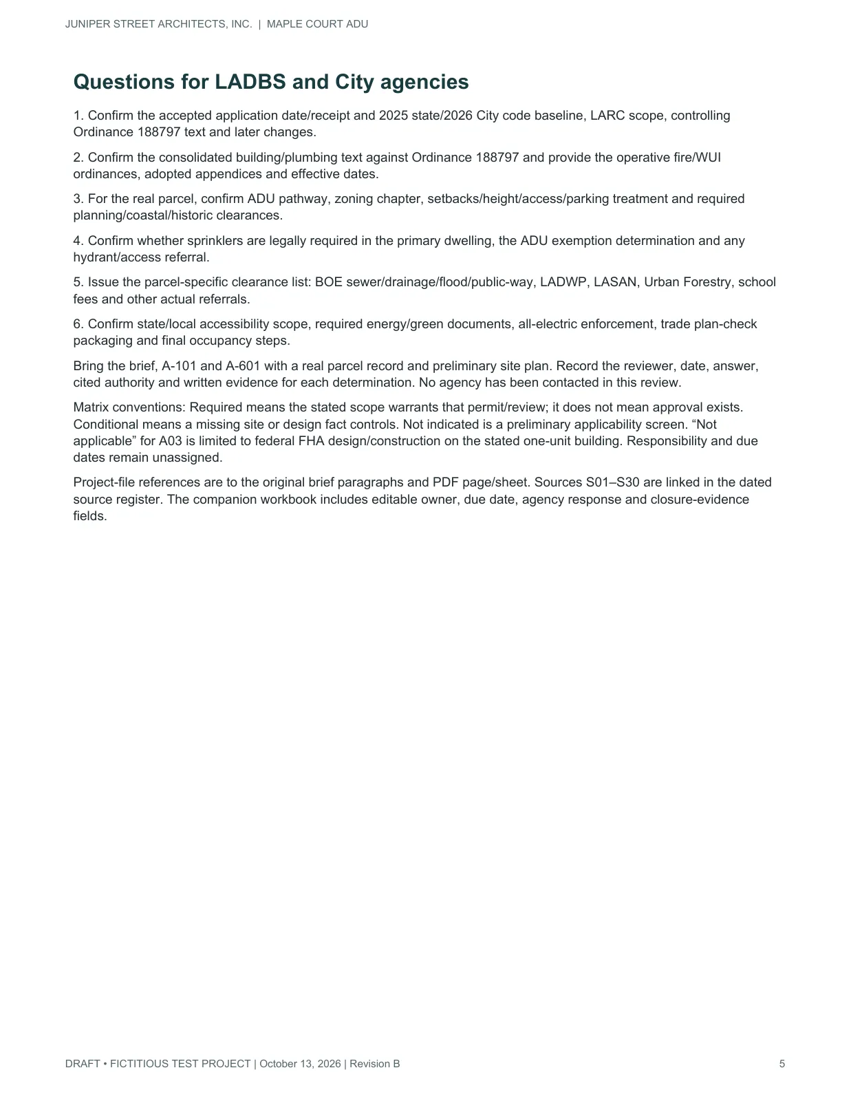 Original ArchX Maple Court ADU code and permit review, Revision 02.